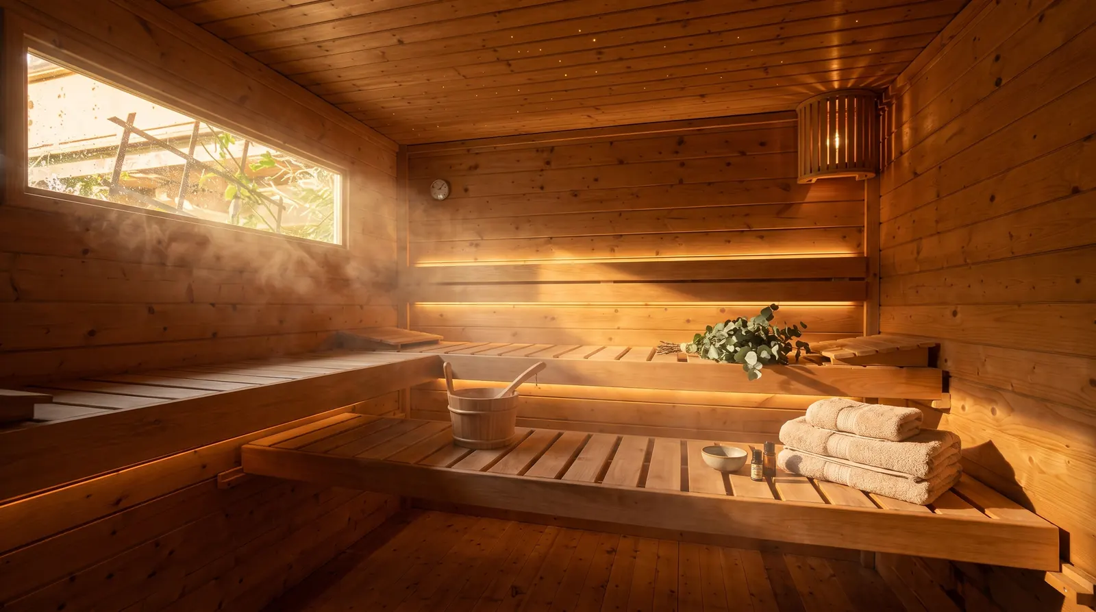 Visualisierung Sauna — Einrichtungsidee, nicht der aktuelle Zustand